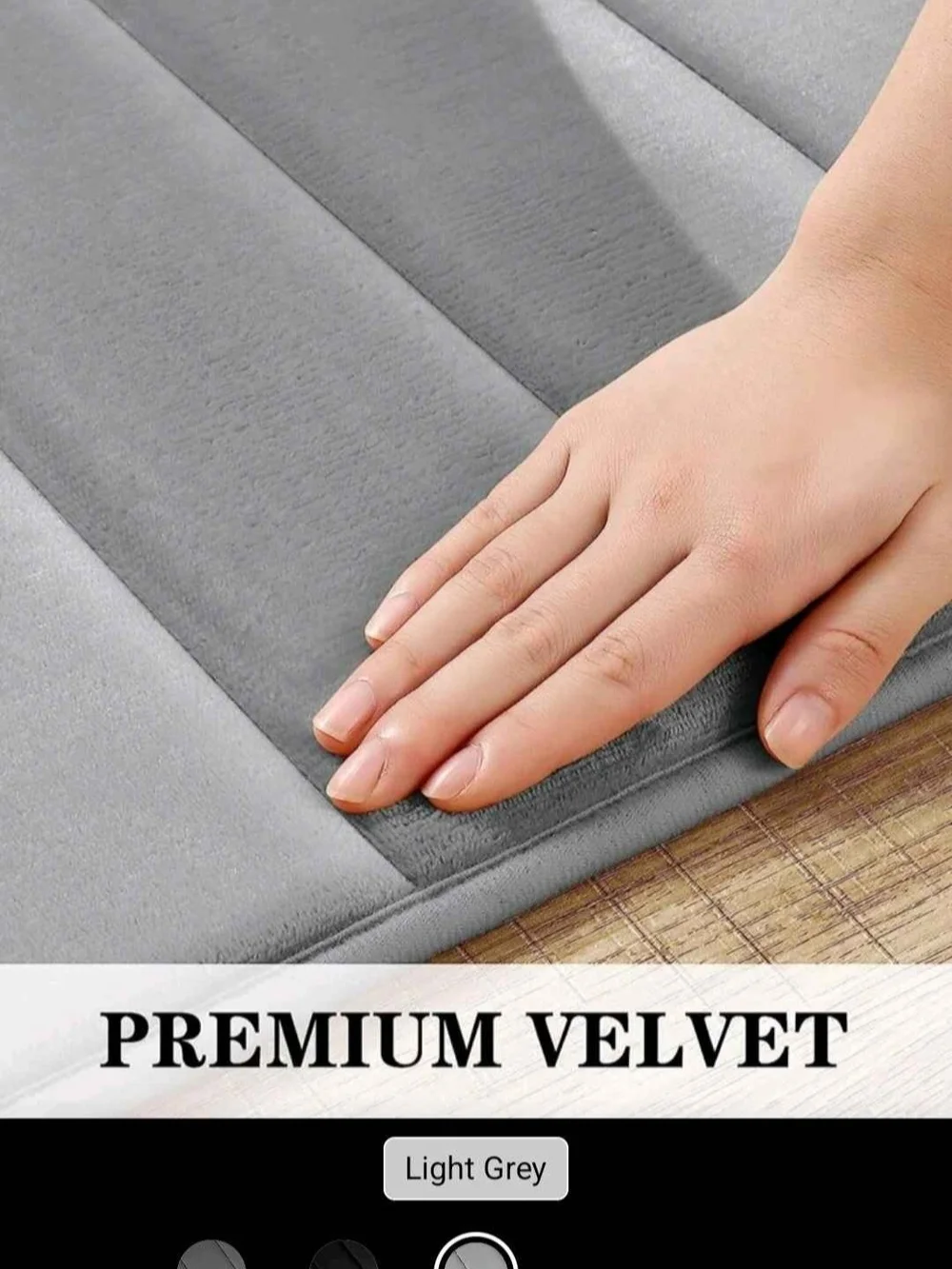 Grey Memory Foam Three Piece Bath Mat Set